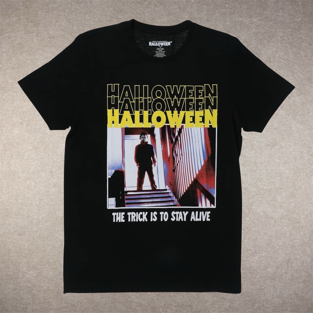 John Carpenter Halloween Michael Myers Men L Black Print‎ Horror Tee
